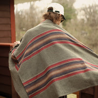 Caamp x Faherty – Woven Blanket (Olive River Stripe)