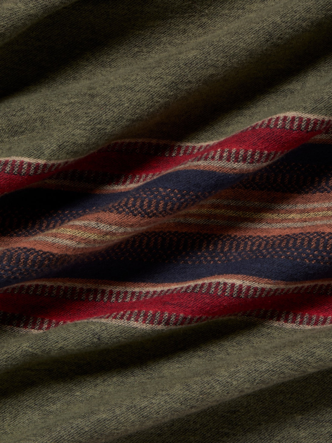 Caamp x Faherty – Woven Blanket (Olive River Stripe)