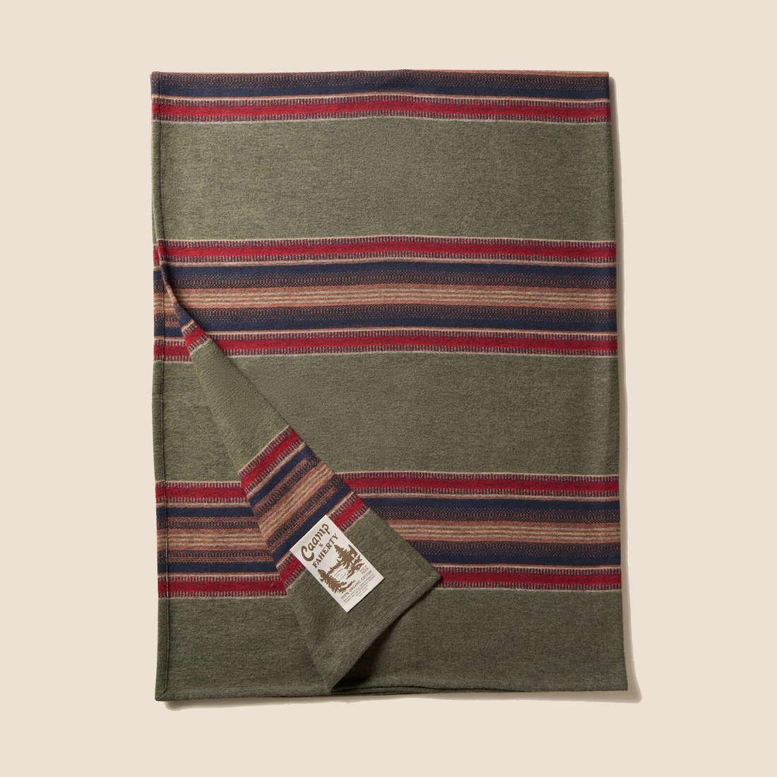 Caamp x Faherty – Woven Blanket (Olive River Stripe)