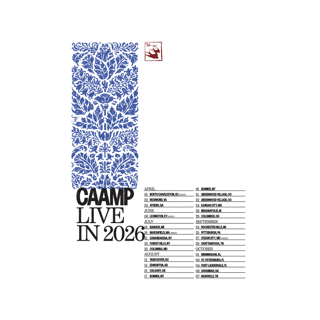 Summer 2026 Tour Poster